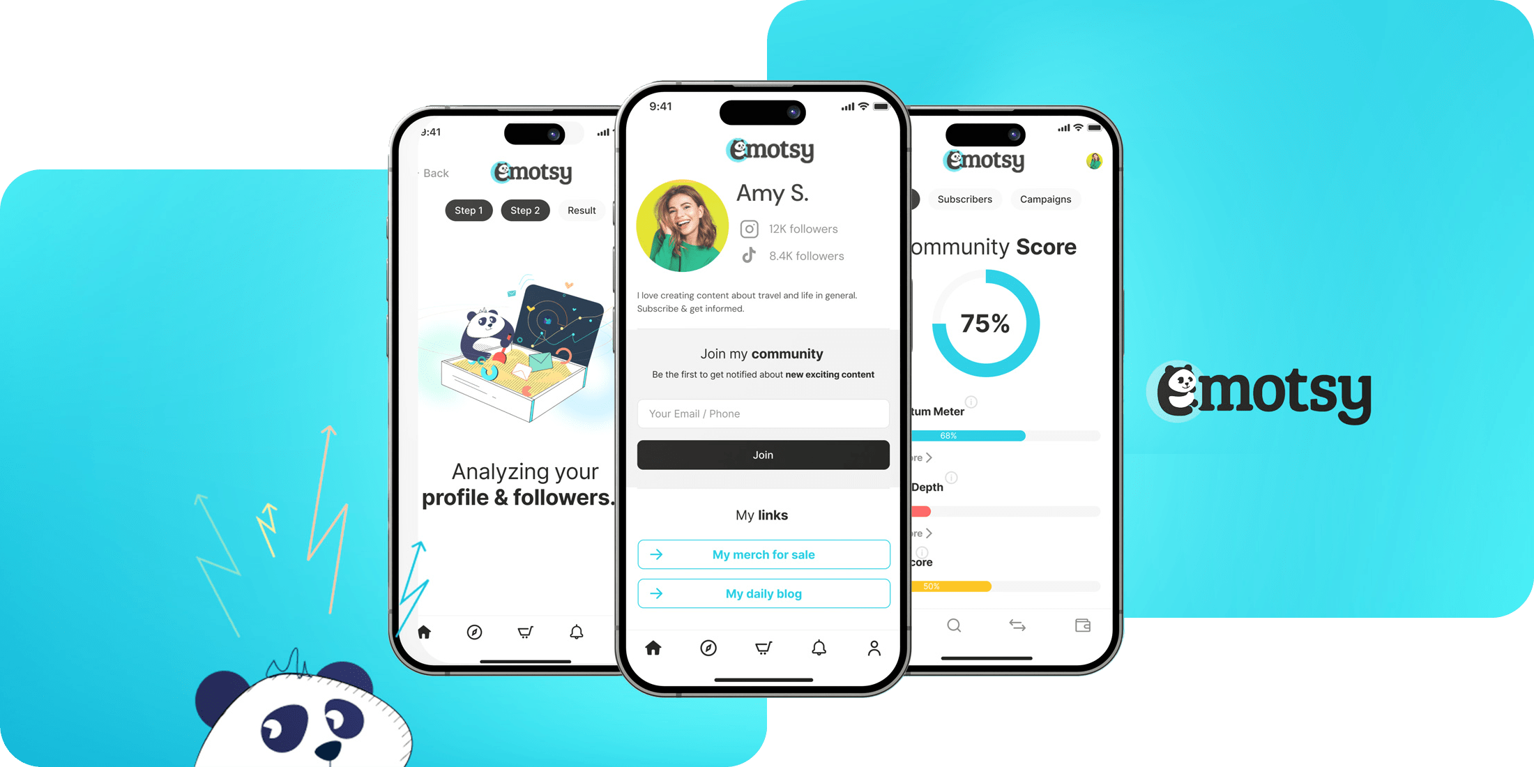 Emotsy content creator hub preview
